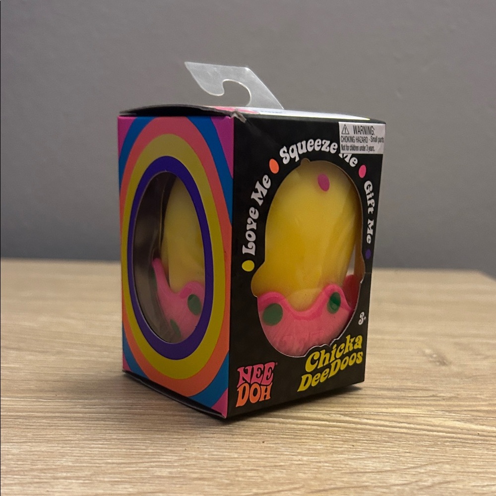 NeeDoh Chicka DeeDoos Squeeze Toy - Yellow & Pink LIMITED EDITION